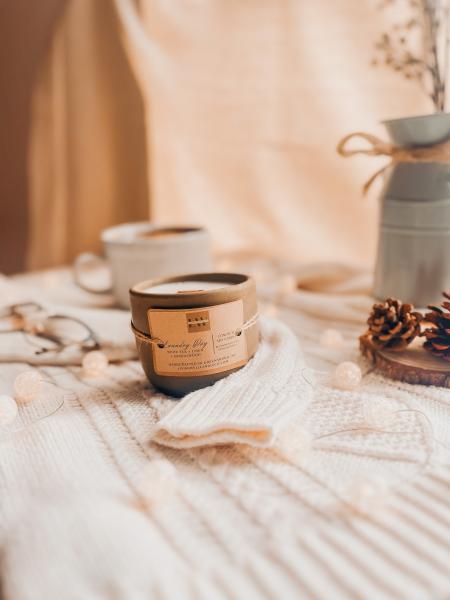 Laundry Day Concrete + Wooden Wick Soy Candle