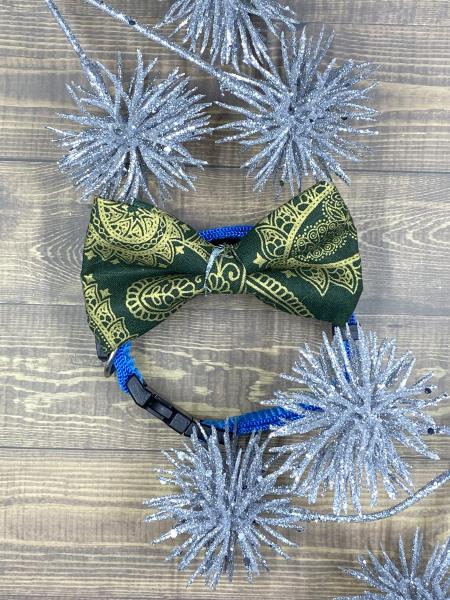 Green and Gold Dog Bowtie