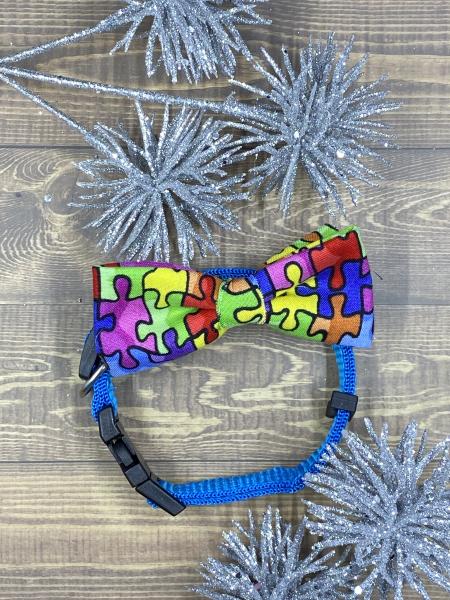 Autism Puzzle Piece Dog Bowtie picture