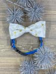 Gold and White Holly Dog Bowtie.