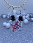 Chrystal Snowmen Earrings with Red Scarves.