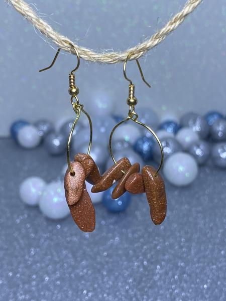 Sparkly Brown Mineral Earrings