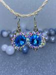 Blue Jeweled Earrings