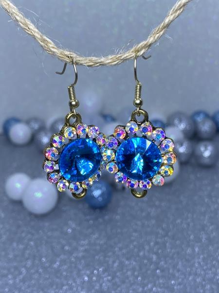 Blue Jeweled Earrings