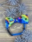 Tie Dye Pawprint Dog Bowtie