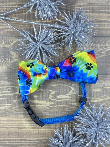 Tie Dye Pawprint Dog Bowtie picture