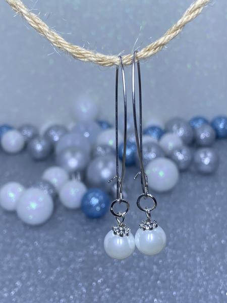 Silver Pearl Drop Earrings picture