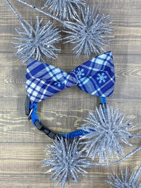 Winter Plaid Dog Bowtie picture