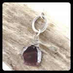 Garnet Crystal Slice Sterling Silver Necklace