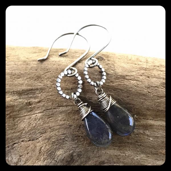 Labradorite Bead Ring Sterling Silver Earrings picture