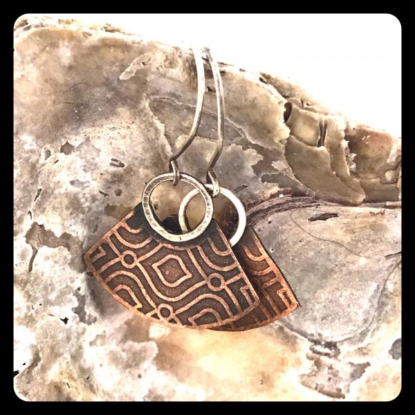 Blade Earrings in copper and sterling silver picture