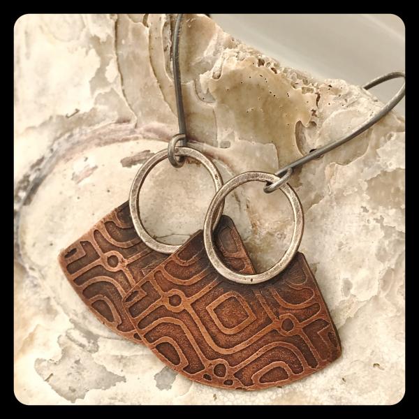 Blade Earrings in copper and sterling silver picture