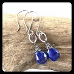 Lapis Lazuli Bead Ring Sterling Silver Earrings