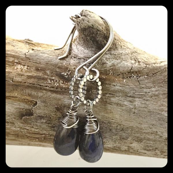 Labradorite Bead Ring Sterling Silver Earrings picture