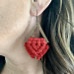 Red Macrame Earrings picture