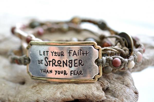 Let Your Faith Be Stronger Then Your Fear Wrap Bracelet picture