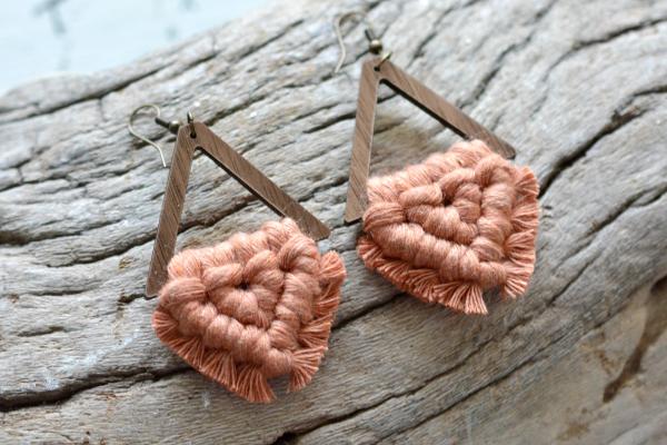 Terracotta Macrame Earrings picture