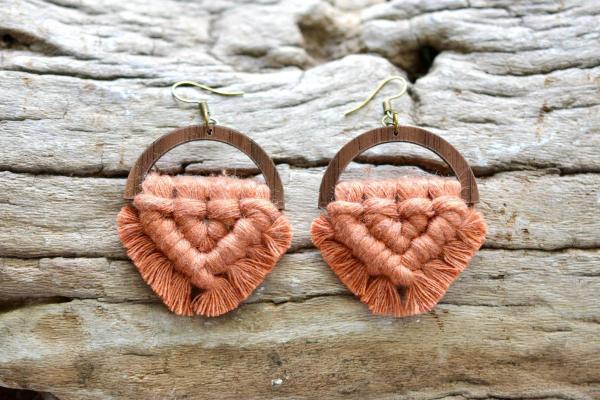 Terracotta Macrame Earrings picture