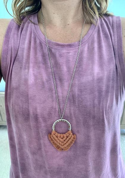 Terracotta Beaded Macrame Necklace picture