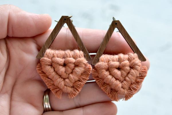 Terracotta Macrame Earrings picture