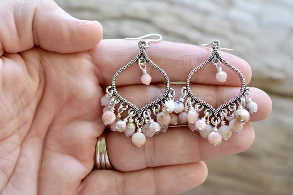 Pink Opal Chandelier Earrings picture