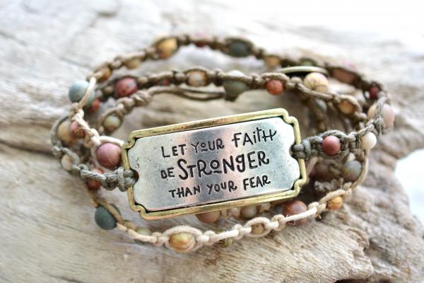 Let Your Faith Be Stronger Then Your Fear Wrap Bracelet picture