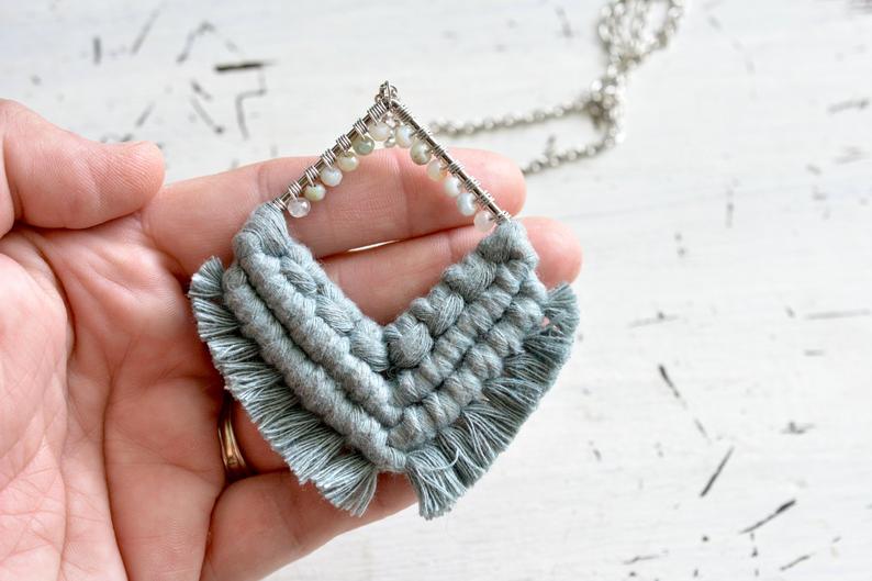 Laurel Beaded Macrame Necklace picture