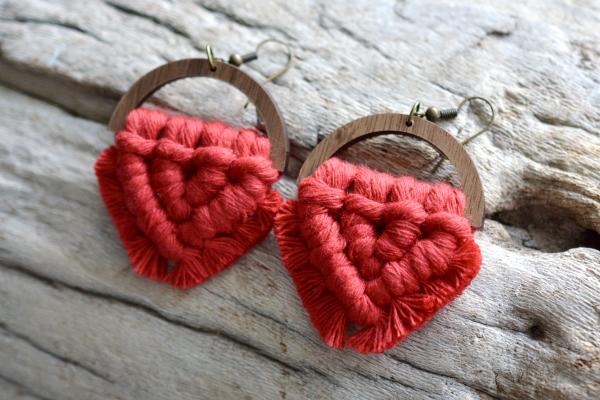 Red Macrame Earrings picture