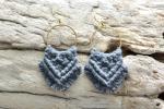 Gray Macrame Earrings