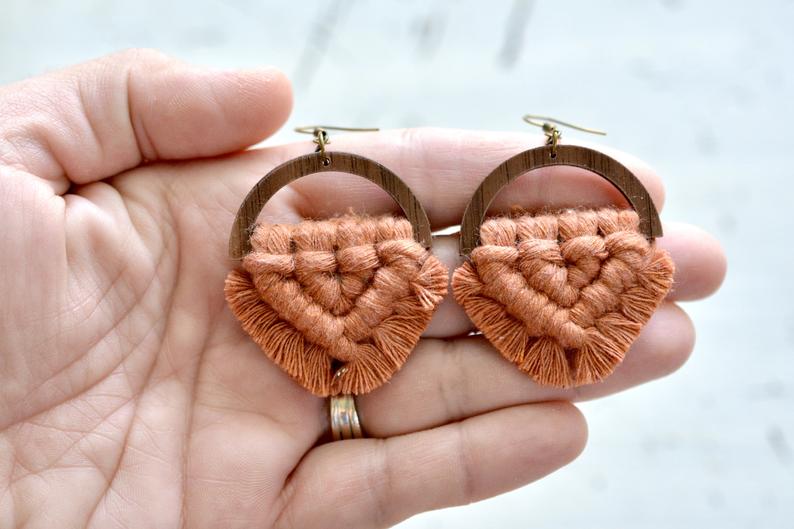 Terracotta Macrame Earrings picture