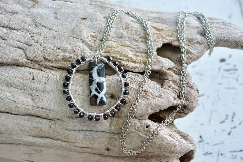 Septarian Fossil Gemstone Necklace picture