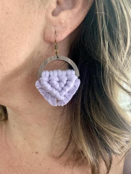 Lavender Macrame Earrings picture