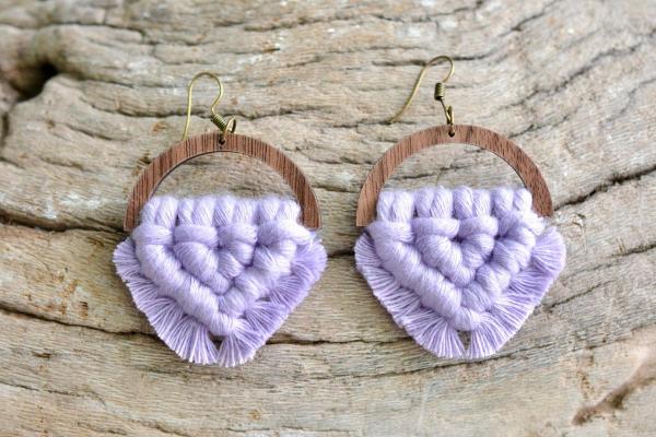 Lavender Macrame Earrings picture