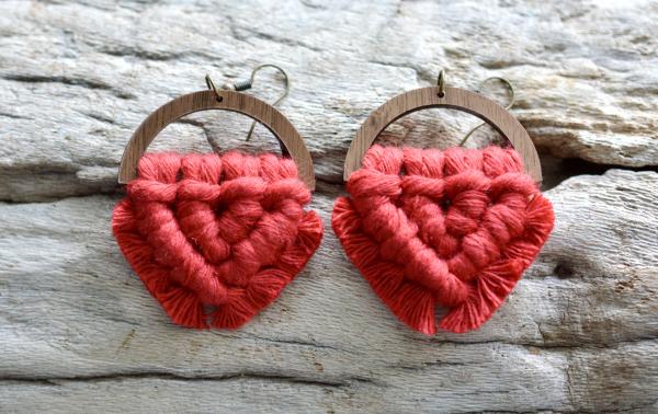 Red Macrame Earrings