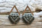 Army Green Macrame Earrings