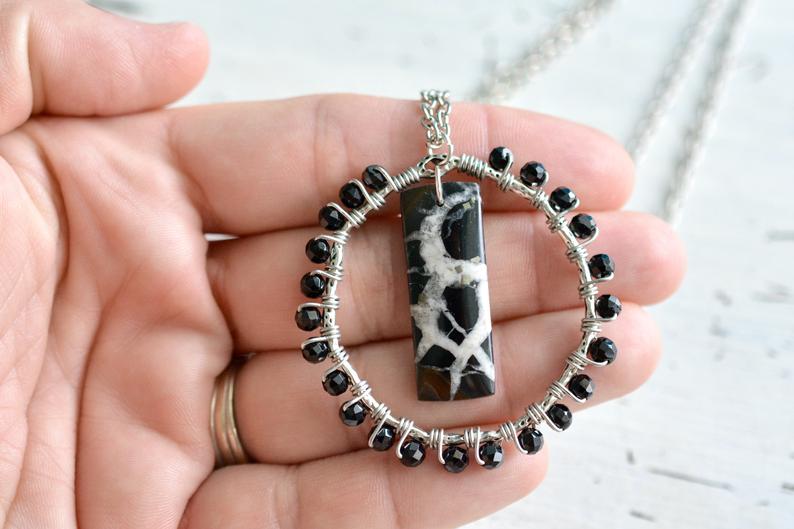 Septarian Fossil Gemstone Necklace picture