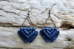 Navy Blue Macrame Earrings