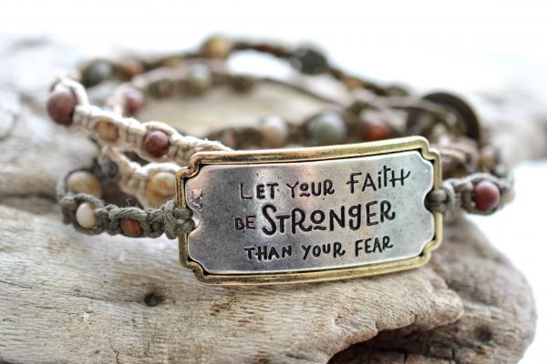 Let Your Faith Be Stronger Then Your Fear Wrap Bracelet picture