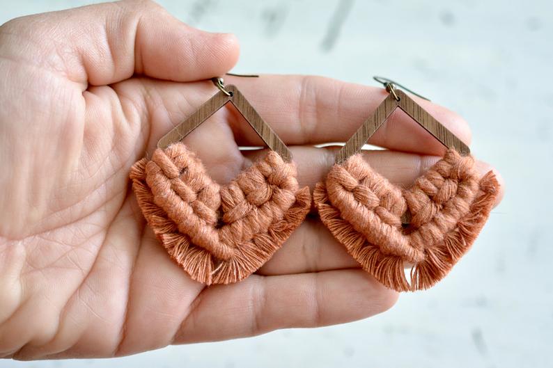 Terracotta Macrame Earrings picture