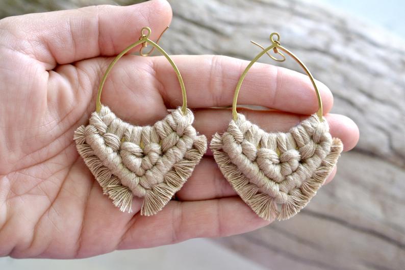 Sand Macrame Earrings picture