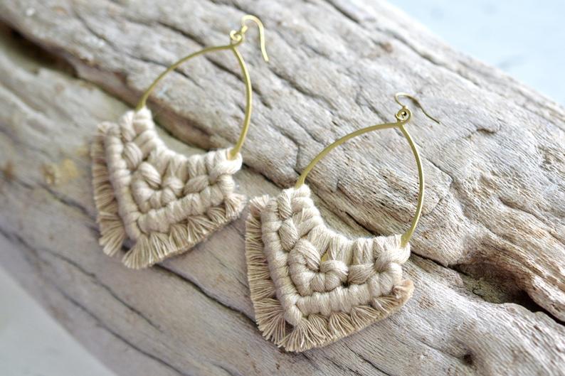 Sand Macrame Earrings picture