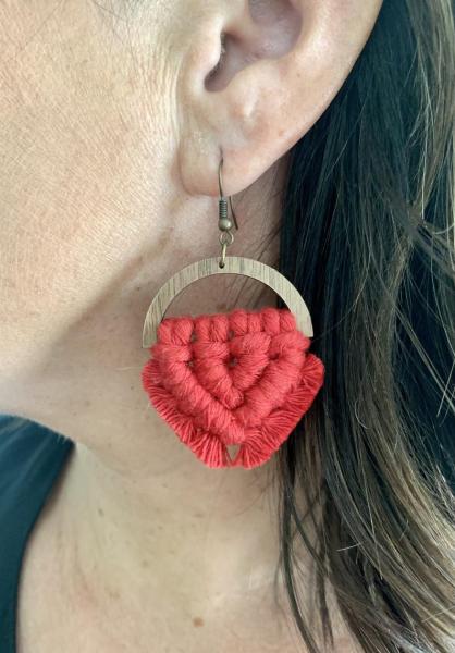 Red Macrame Earrings picture