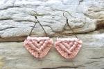 Small Blush Macrame Earrings