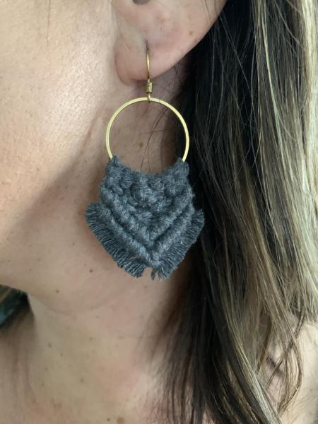 Gray Macrame Earrings picture