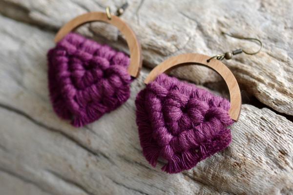 Boysenberry Macrame Earrings picture