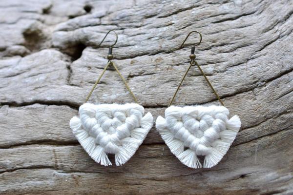 Natural Triangle Macrame Earrings picture