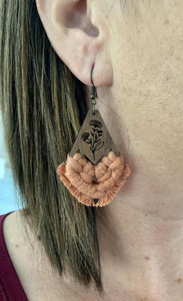Terracotta Floral Macrame Earrings picture