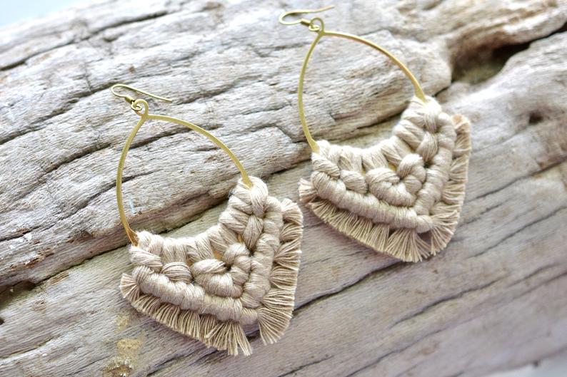 Sand Macrame Earrings picture