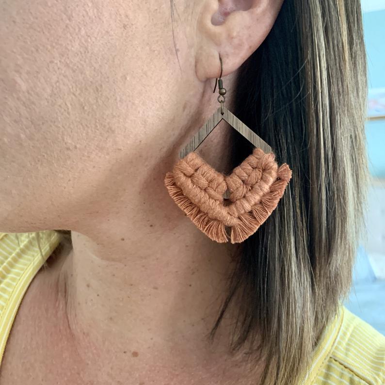 Terracotta Macrame Earrings picture