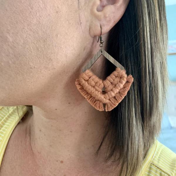 Terracotta Macrame Earrings picture